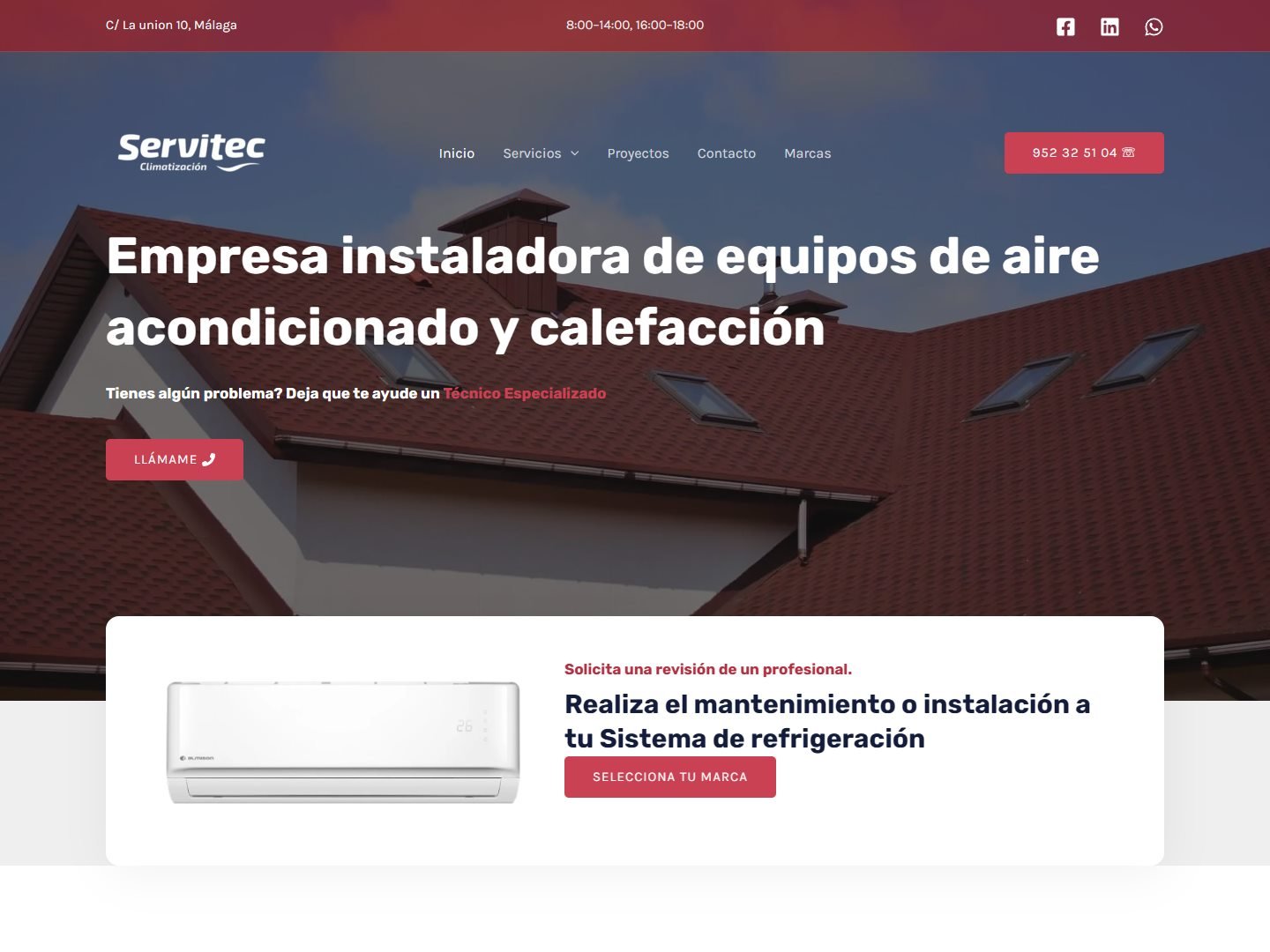 Web de Servitec Climatización